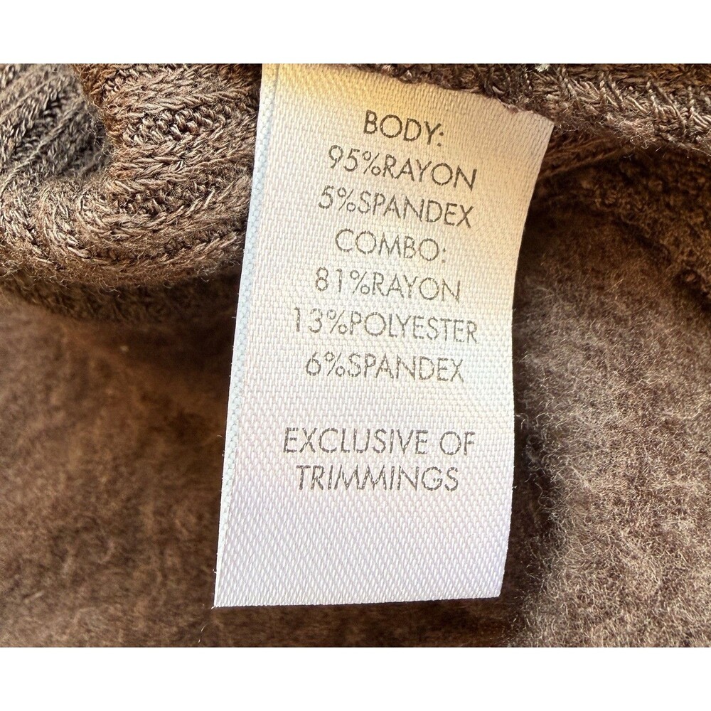 BKE Buckle Oversized Ribbed Mock Neck Pullover Sweater Sz Medium Chocolate Brown - Picture 4 of 8